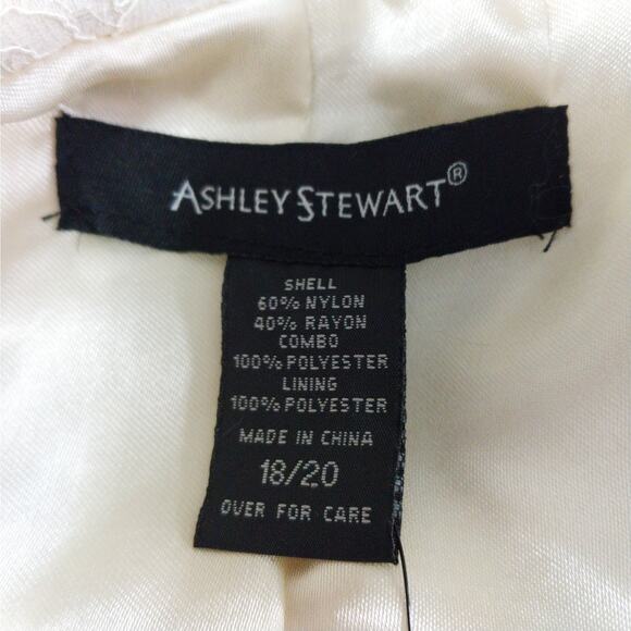 NWT@$100! ASHLEY STEWART! CREAM FLORAL PATTERNED SATIN BROCADE JACKET! SZ 18/20 - Picture 10 of 12
